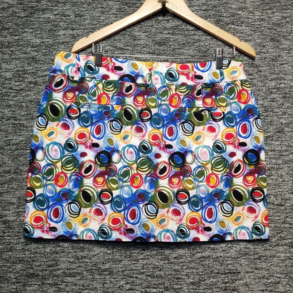 Attyre NY Golf Skort Women 14 Blue Abstract Pull On Stretch Athletic Tennis Prep